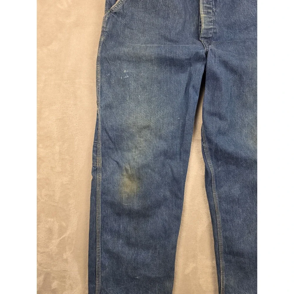 Vintage OshKosh B'gosh Bib Overalls Men 34x28 Blue Vestbak Denim USA Union Made